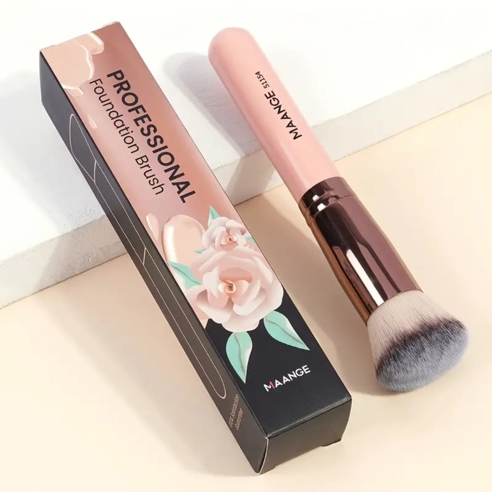 Professional Foundation Brush - MAANGE Pink Round Top Soft Fluffy Makeup Brush